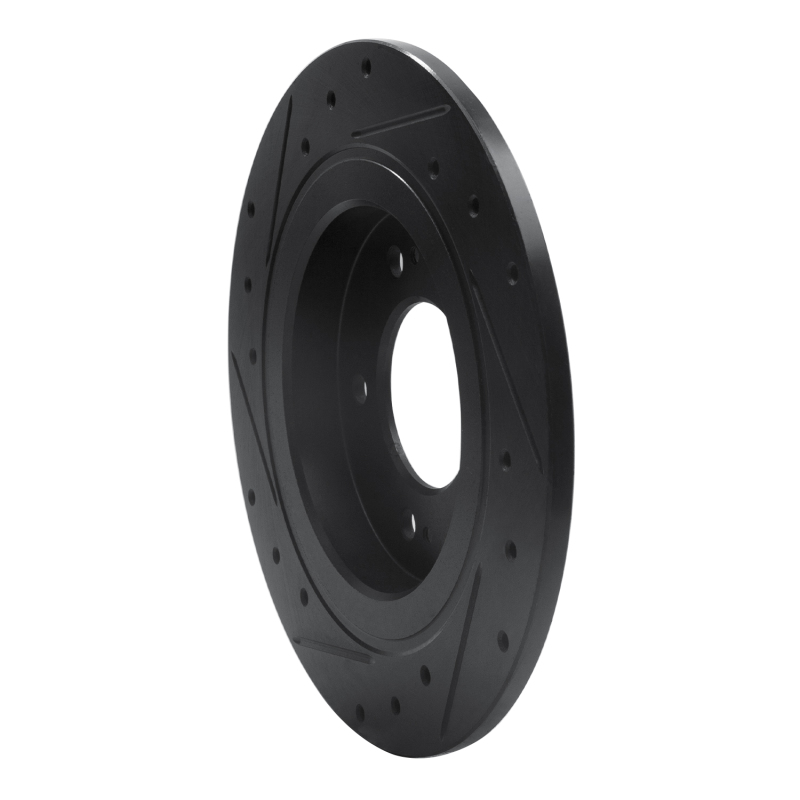 Hyundai Elantra GT Brake Rotor (1) - Rear Right - R1 Concepts - Drilled & Slotted - Black - `13-`25